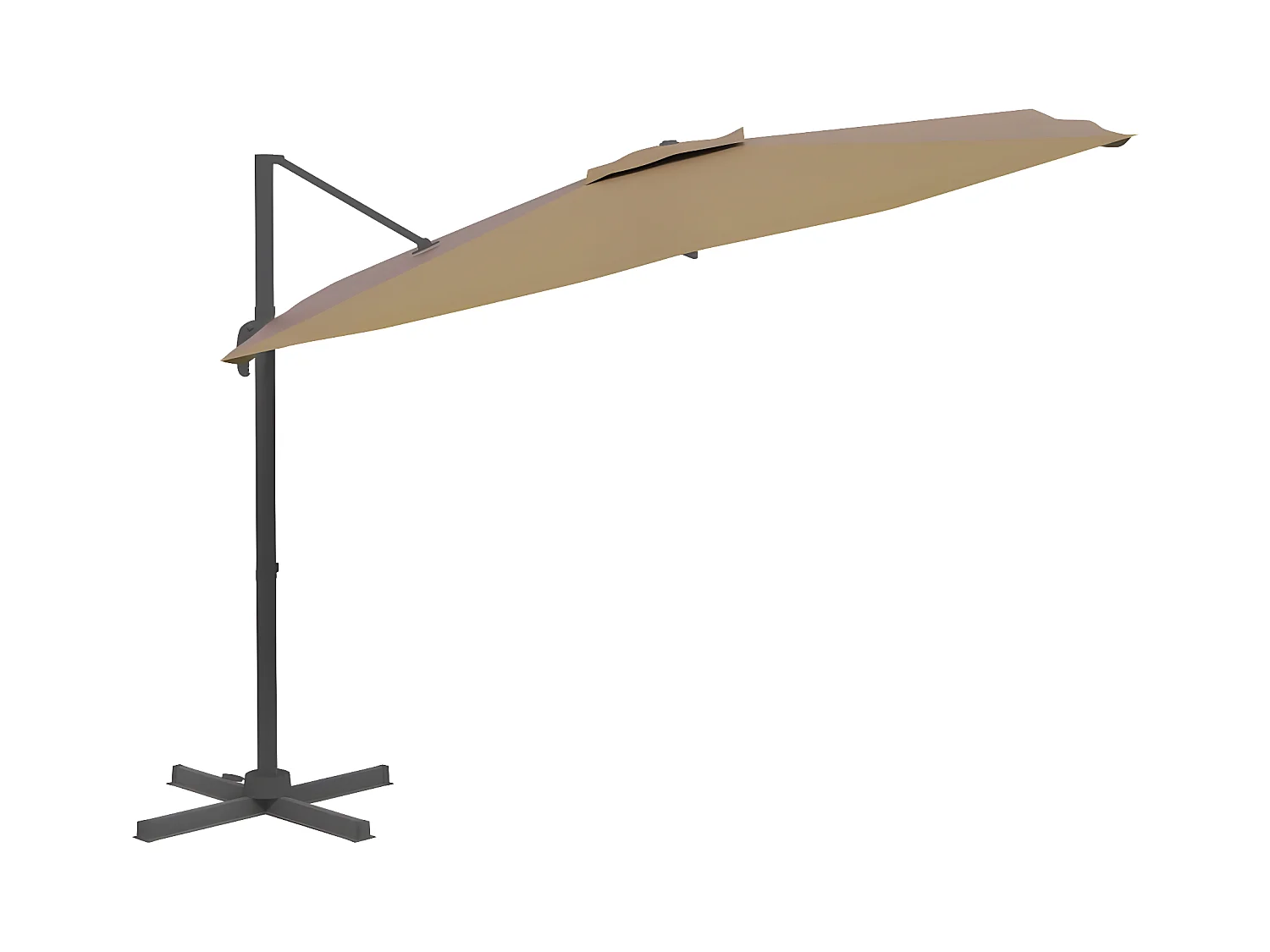 Sombrilla colgante con poste de aluminio gris taupe 400x300 cm