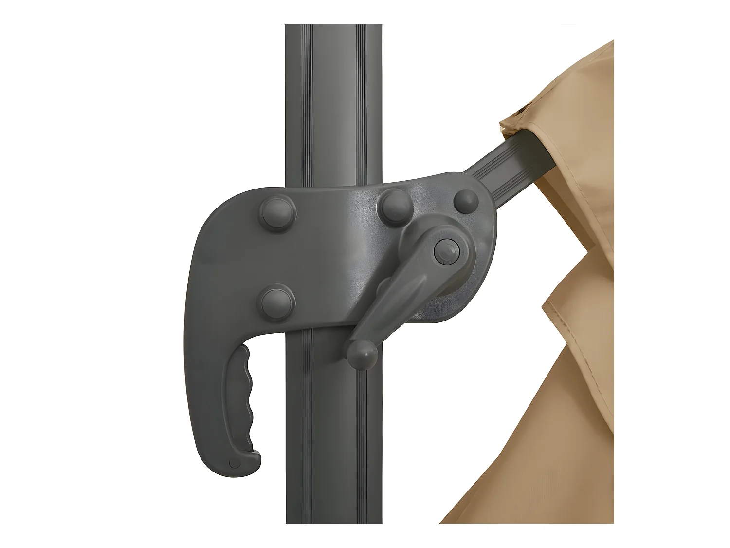 Sombrilla colgante con poste de aluminio gris taupe 400x300 cm