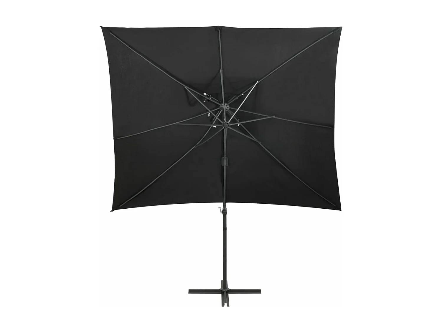 Parasol déporté à double toit Noir 250x250 cm