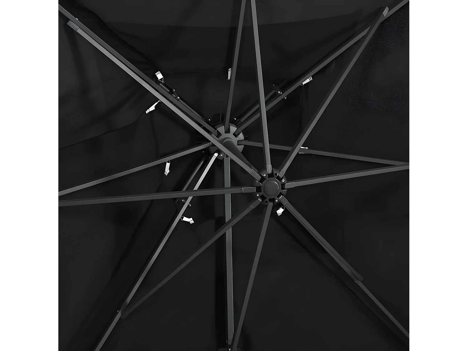 Parasol déporté à double toit Noir 250x250 cm