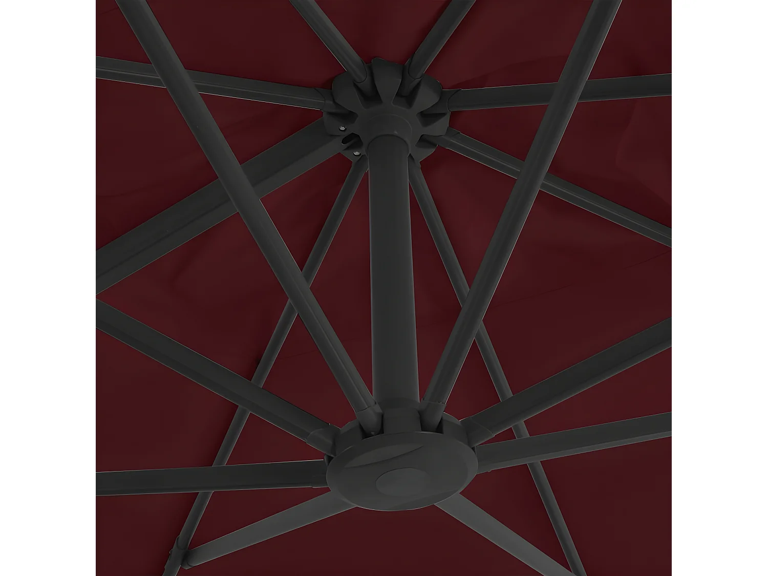 Guarda-sol cantilever c/ poste alumínio 400x300 cm bordô