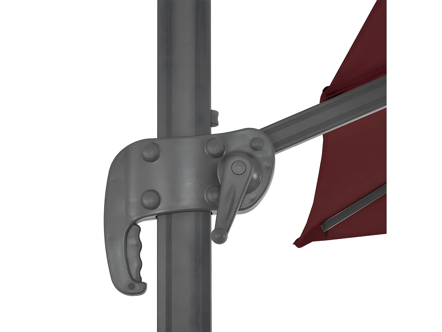 Guarda-sol cantilever c/ poste alumínio 400x300 cm bordô