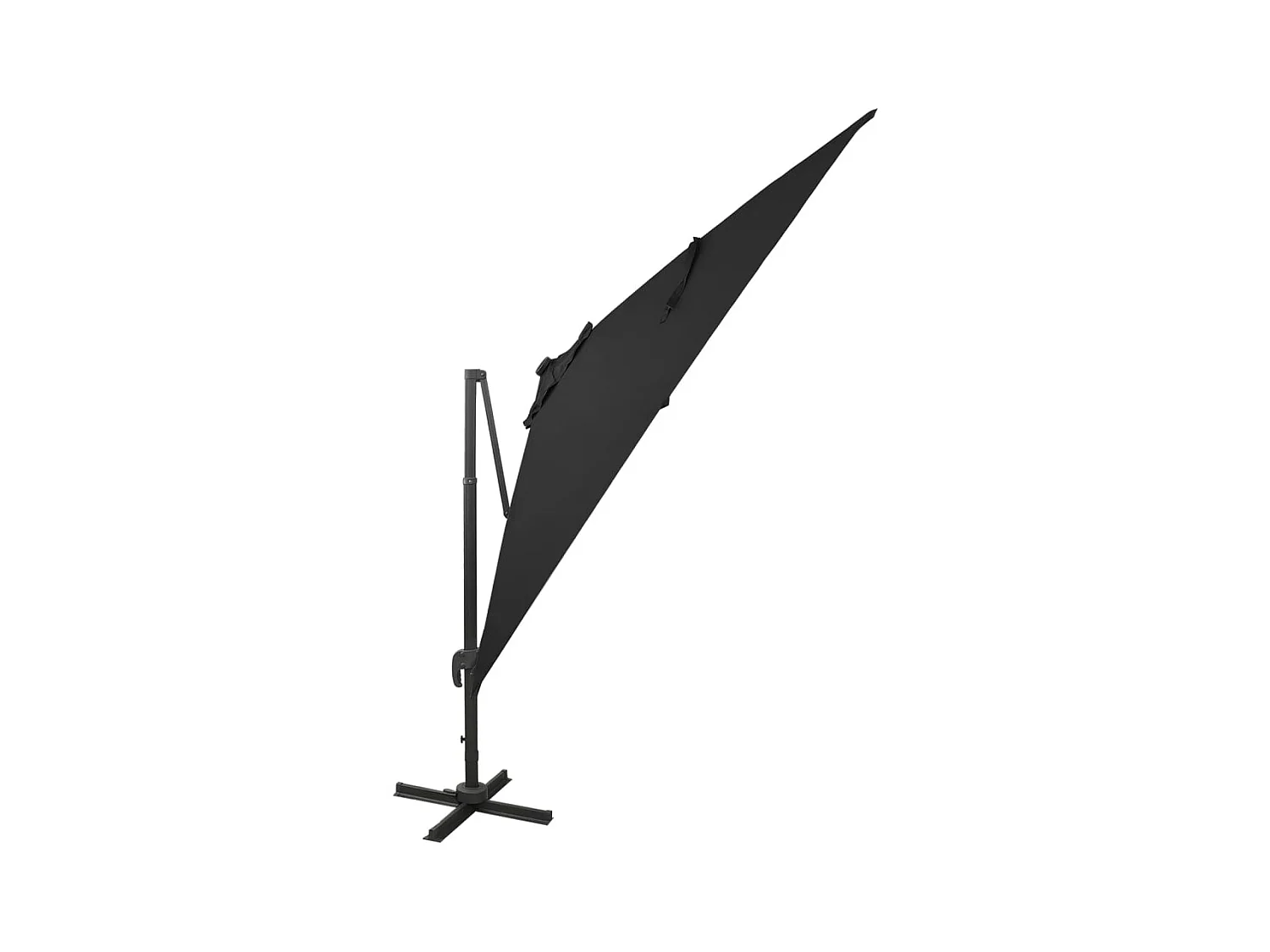 Guarda-sol cantilever c/ poste e luzes LED 300 cm preto