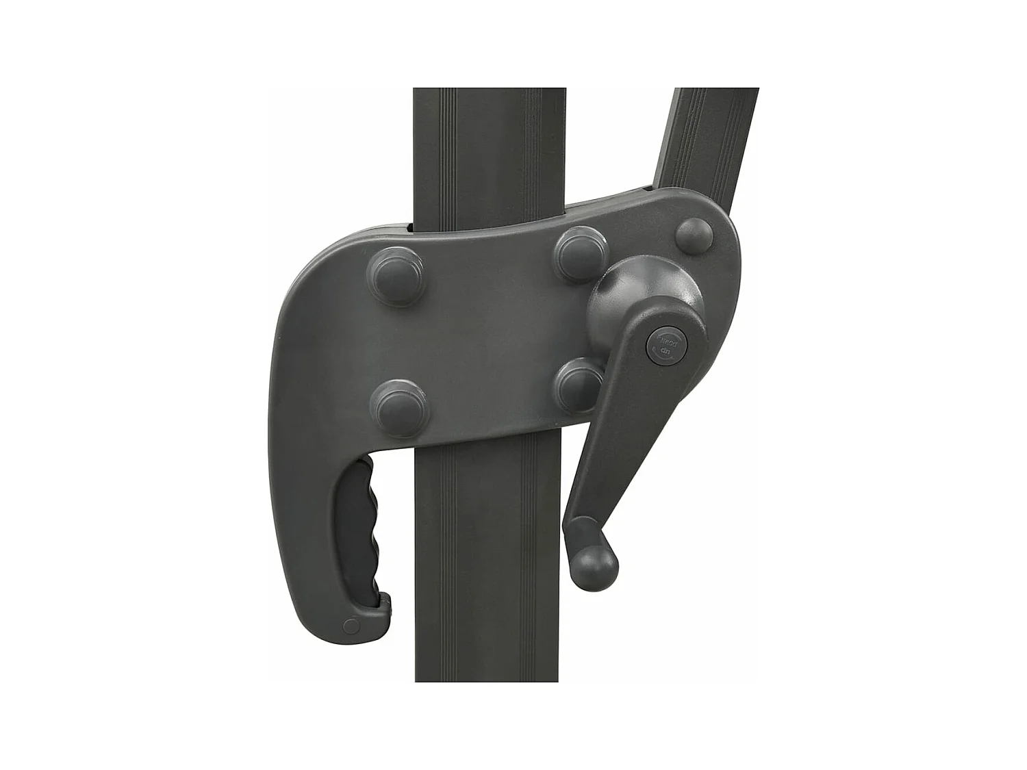 Guarda-sol cantilever c/ poste e luzes LED 300 cm preto
