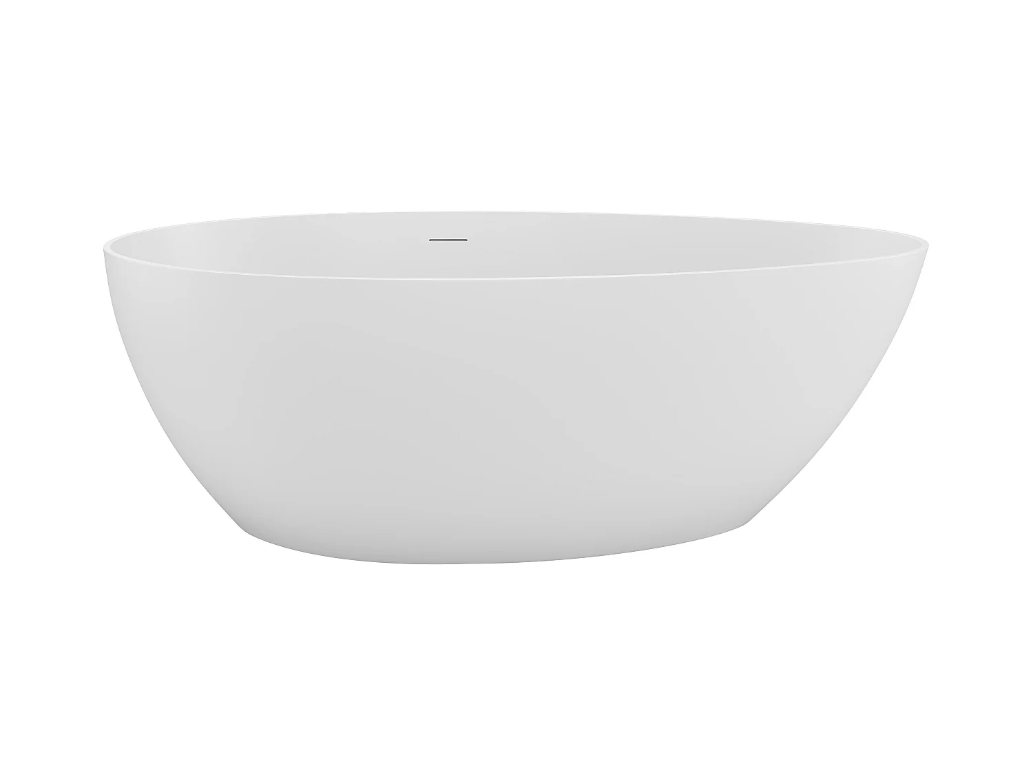 Baignoire îlot asymétrique - 245 L - 160 x 82 x 58 cm - Blanc mat - Acrylique - APULIA