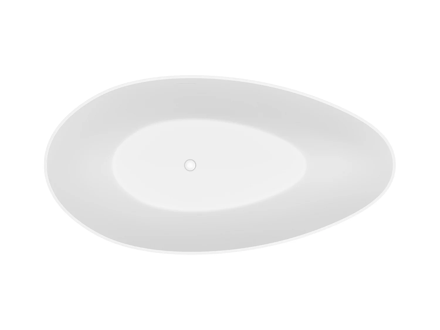 Baignoire îlot asymétrique - 245 L - 160 x 82 x 58 cm - Blanc mat - Acrylique - APULIA