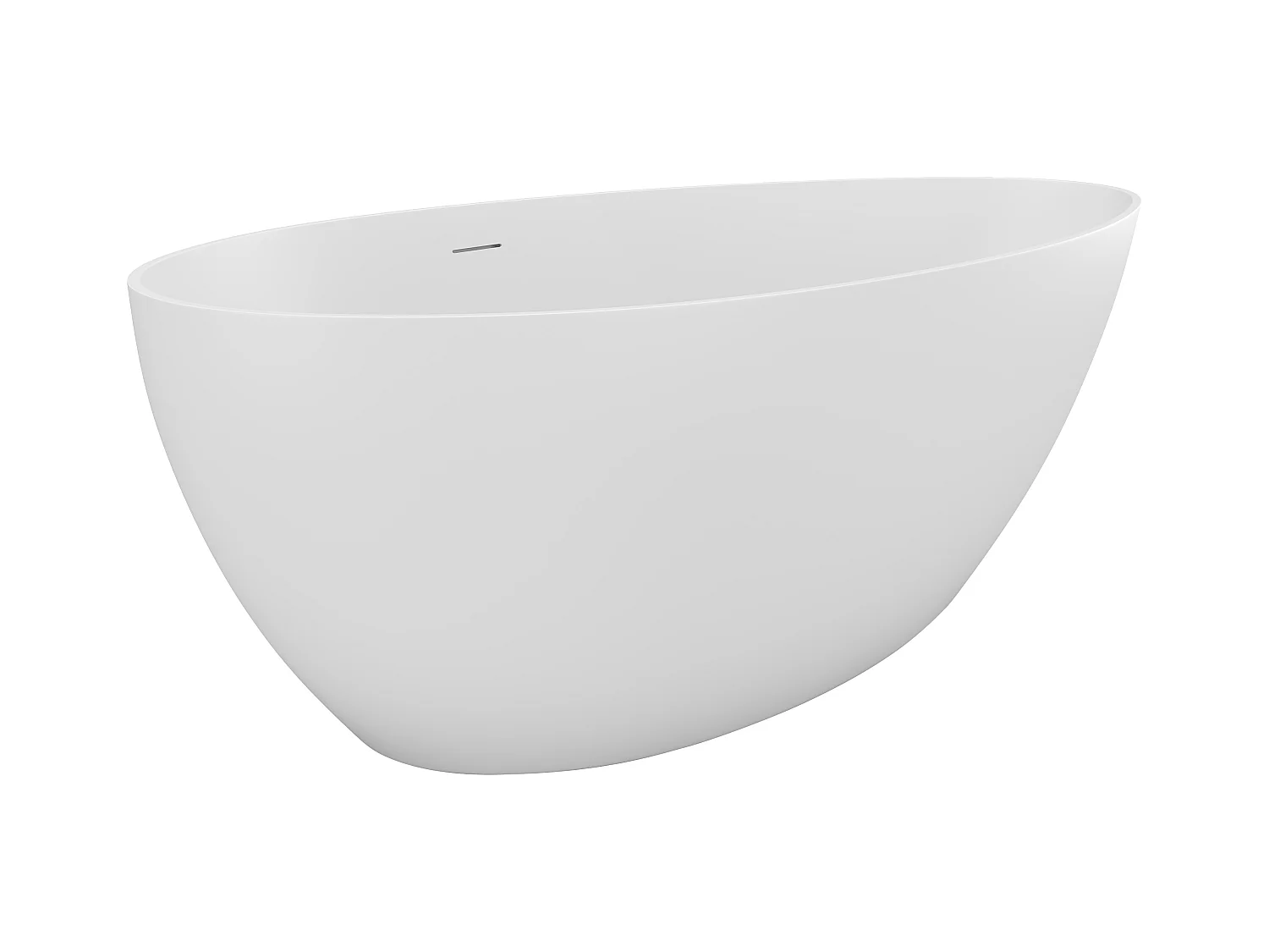 Baignoire îlot asymétrique - 245 L - 160 x 82 x 58 cm - Blanc mat - Acrylique - APULIA