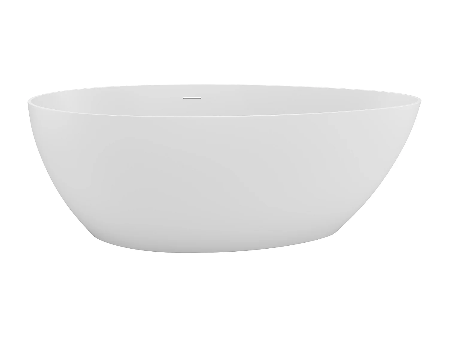 Baignoire îlot asymétrique - 245 L - 160 x 82 x 58 cm - Blanc mat - Acrylique - APULIA