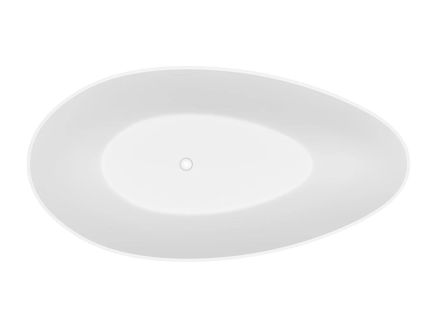 Baignoire îlot asymétrique - 245 L - 160 x 82 x 58 cm - Blanc mat - Acrylique - APULIA