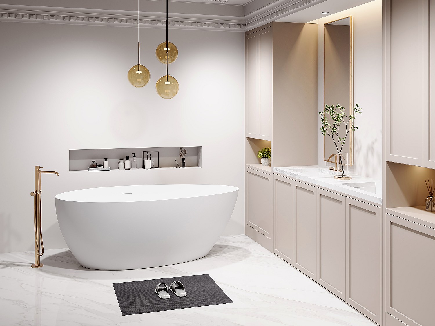 Vente-unique Freistehende Badewanne - Asymmetrisch - 245 L - 160 X 82 X 58 Cm - Acryl - Weiß Matt - Apulia