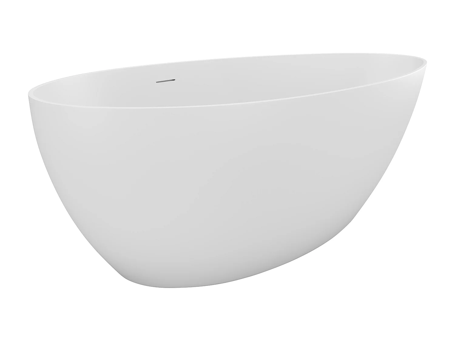Baignoire îlot asymétrique - 245 L - 160 x 82 x 58 cm - Blanc mat - Acrylique - APULIA