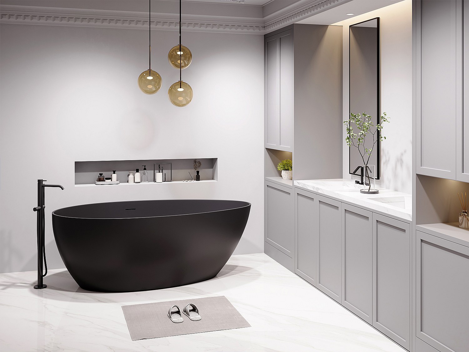 Freistehende Badewanne - asymmetrisch - 245 L - 160 x 82 x 58 cm - Acryl - günstig online kaufen