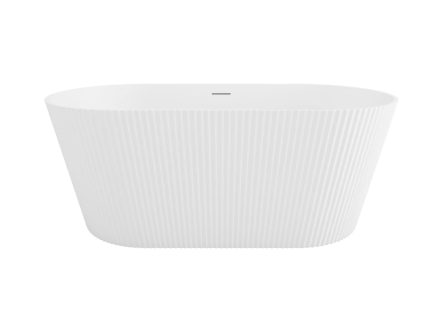 Losstaand bad met ribbels - 255L - 149 x 73 x 58 cm - Mat wit - Acryl - COBIANA