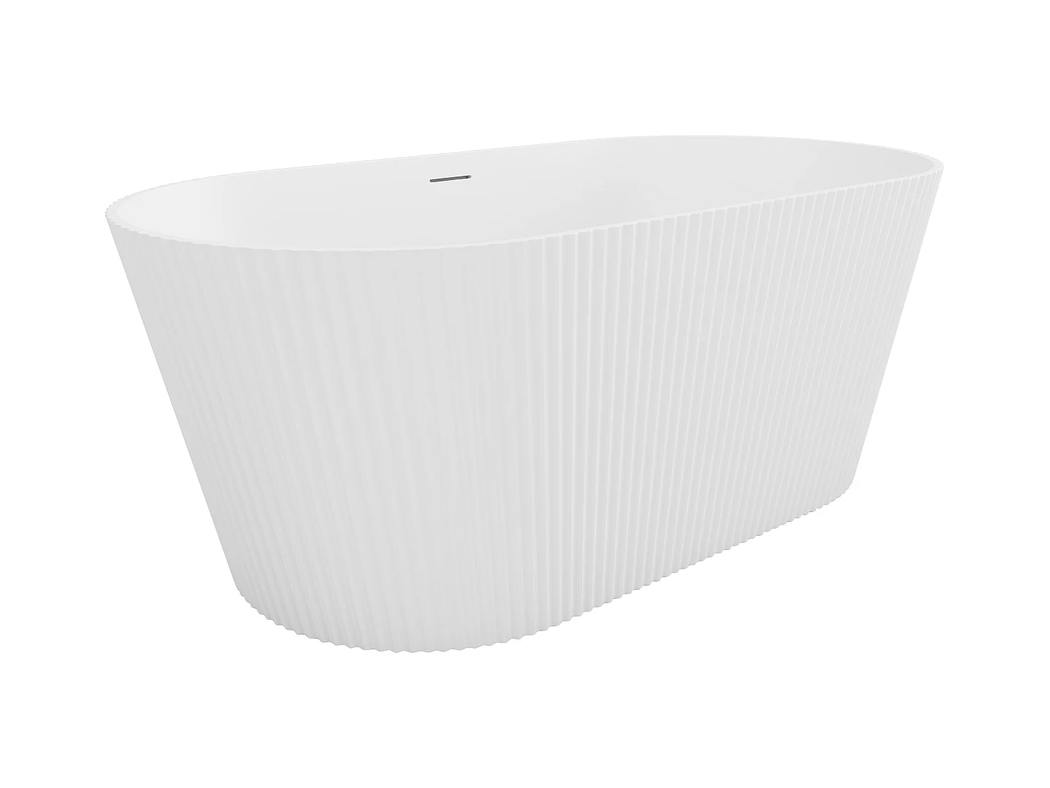 Losstaand bad met ribbels - 255L - 149 x 73 x 58 cm - Mat wit - Acryl - COBIANA