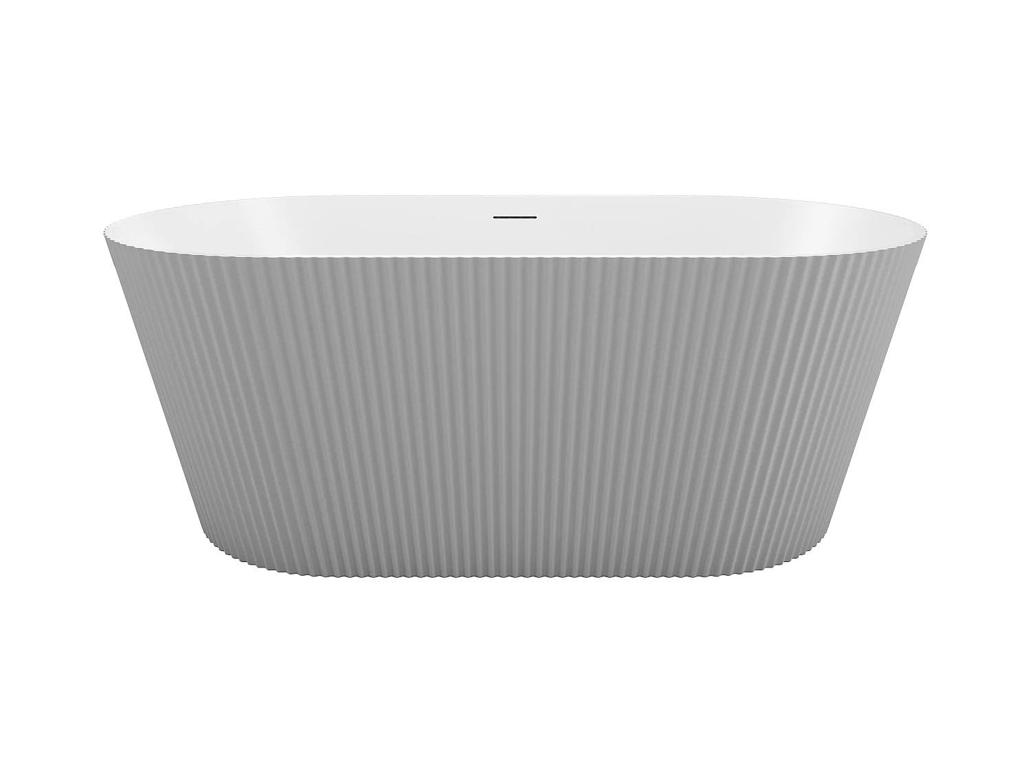 Wanna wolnostojąca ryflowana - 255 l - 149 x 73 x 58 cm - Szary mat - Akryl - COBIANA