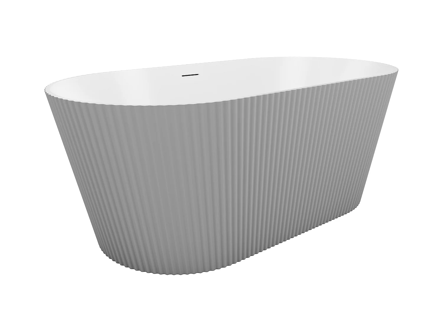 Freistehende Badewanne - gerippt - 255 L - 149 x 73 x 58 cm - Acryl - Grau matt - COBIANA