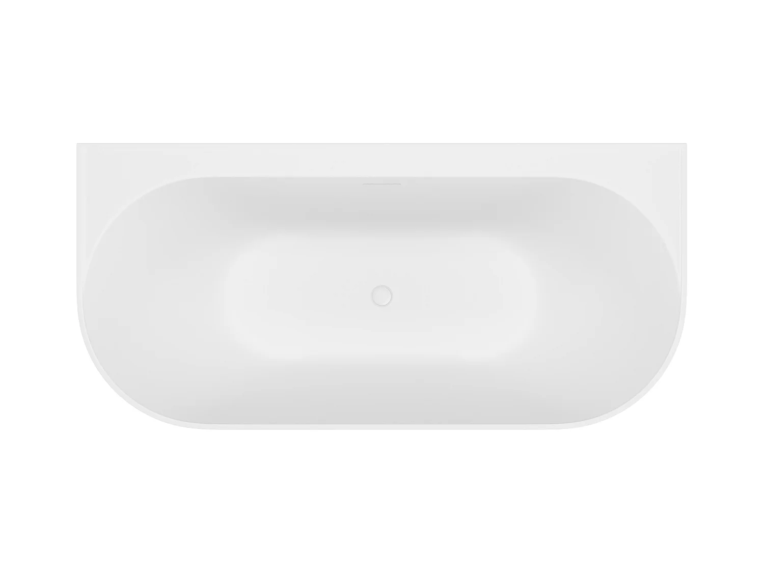 Baignoire semi îlot - 230 L - 160 x 75 x 58 cm - Blanc mat - Acrylique - AMOBIA