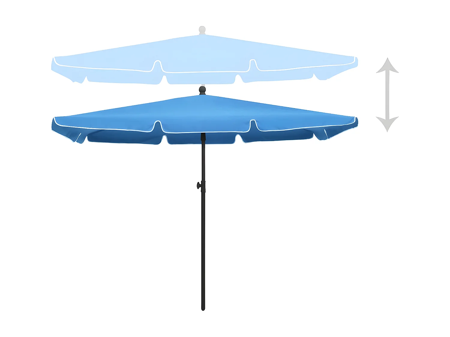 Parasol de jardin avec mât 210x140 cm Bleu azuré
