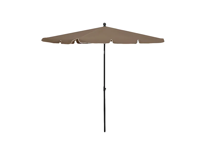 Parasol de jardin avec mât 210x140 cm Taupe