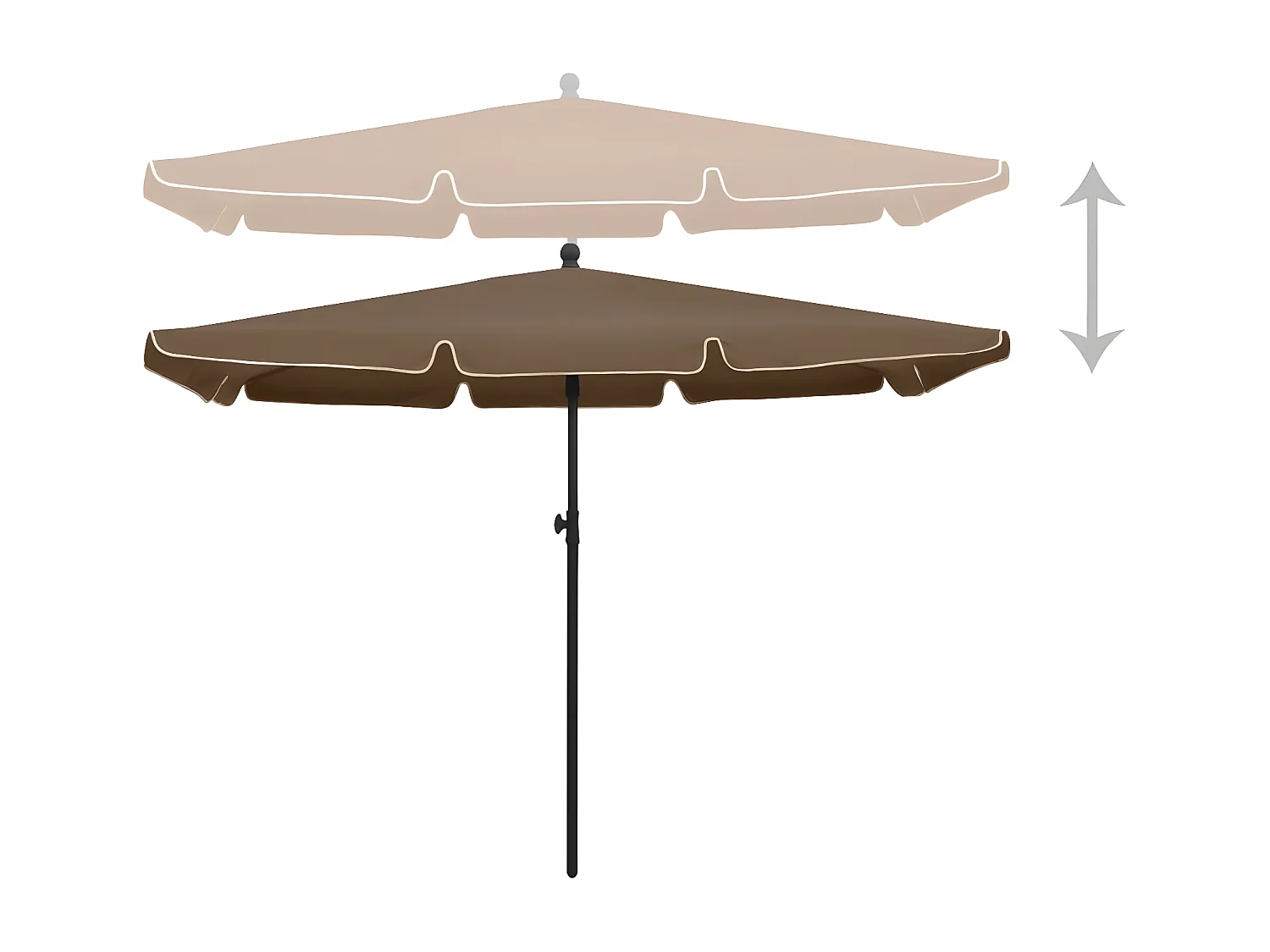 Parasol de jardin avec mât 210x140 cm Taupe