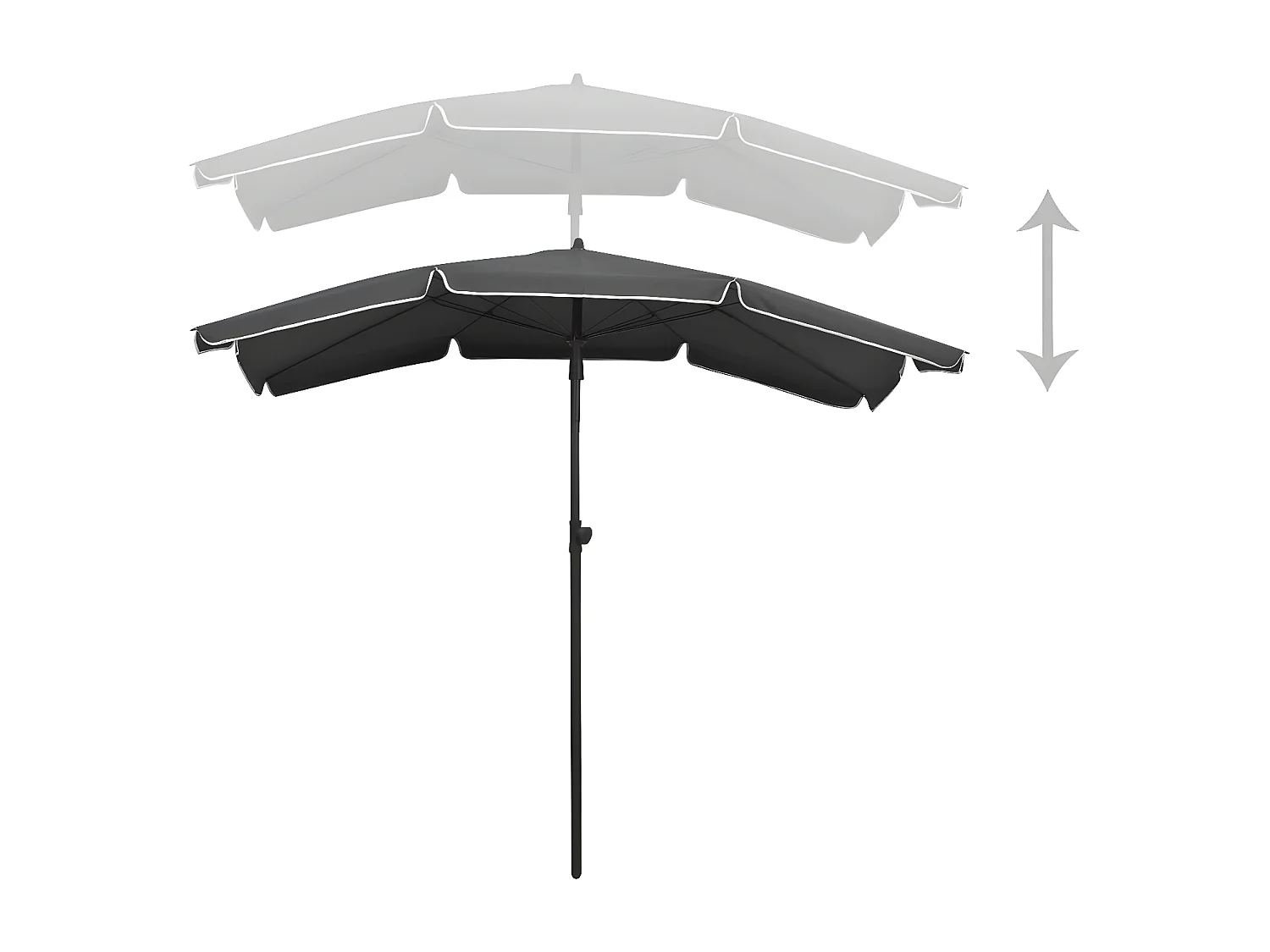 Parasol de jardin avec mât 200x130 cm Anthracite