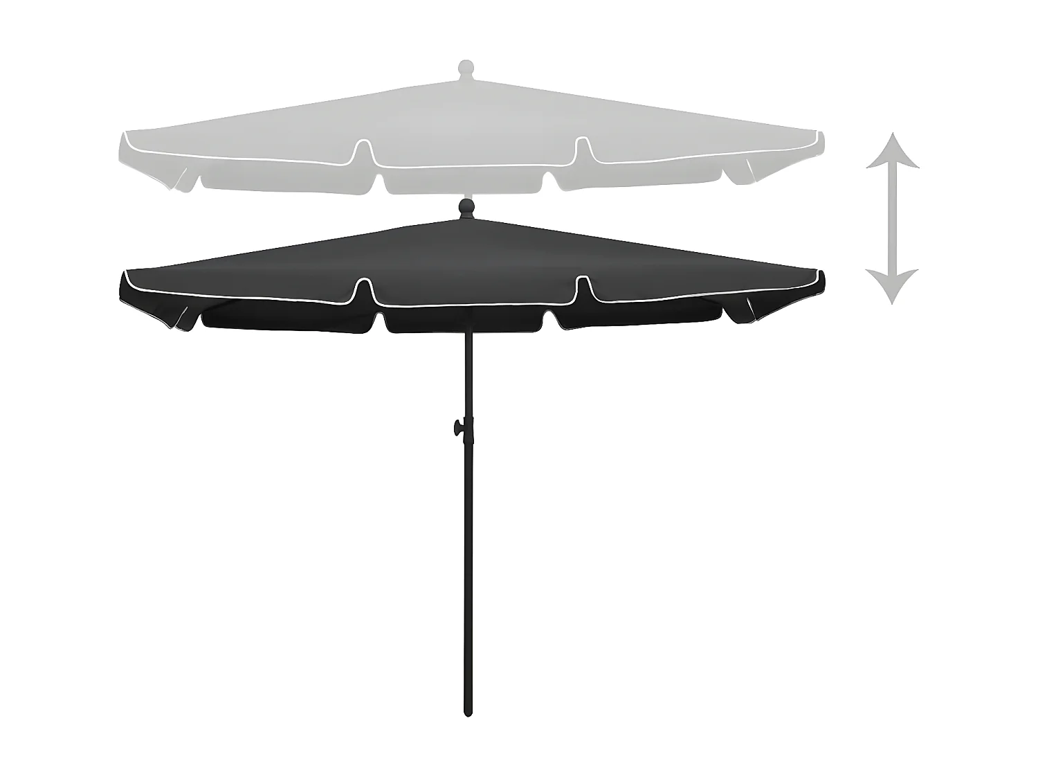 Parasol de jardin avec mât 210x140 cm Anthracite