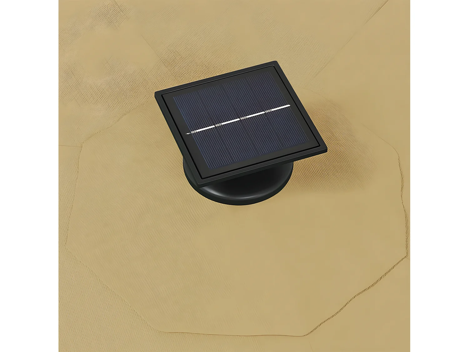 Parasol mural avec mât métallique et LED 300 cm Taupe