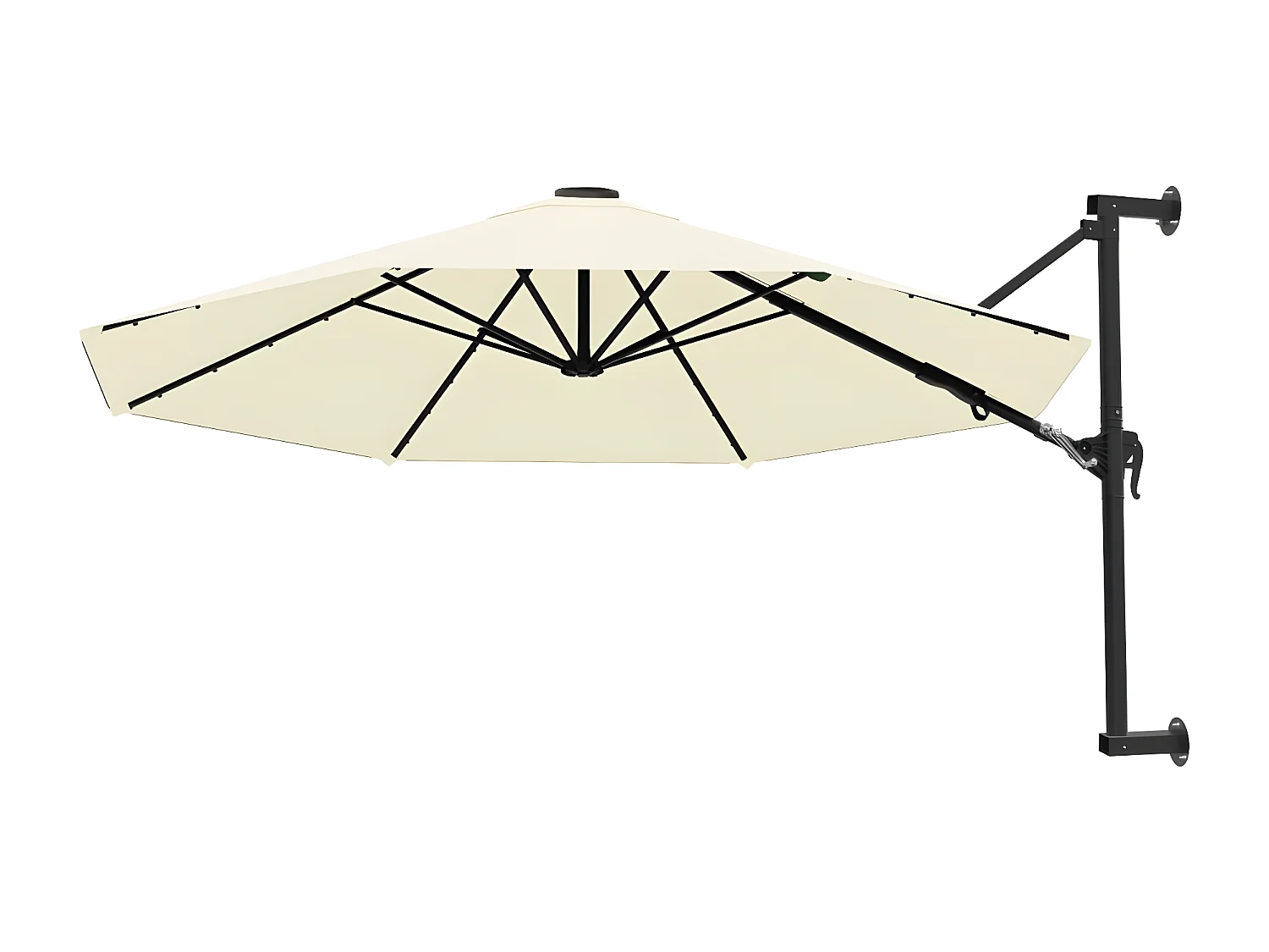 Parasol mural avec mât métallique 300 cm Sable