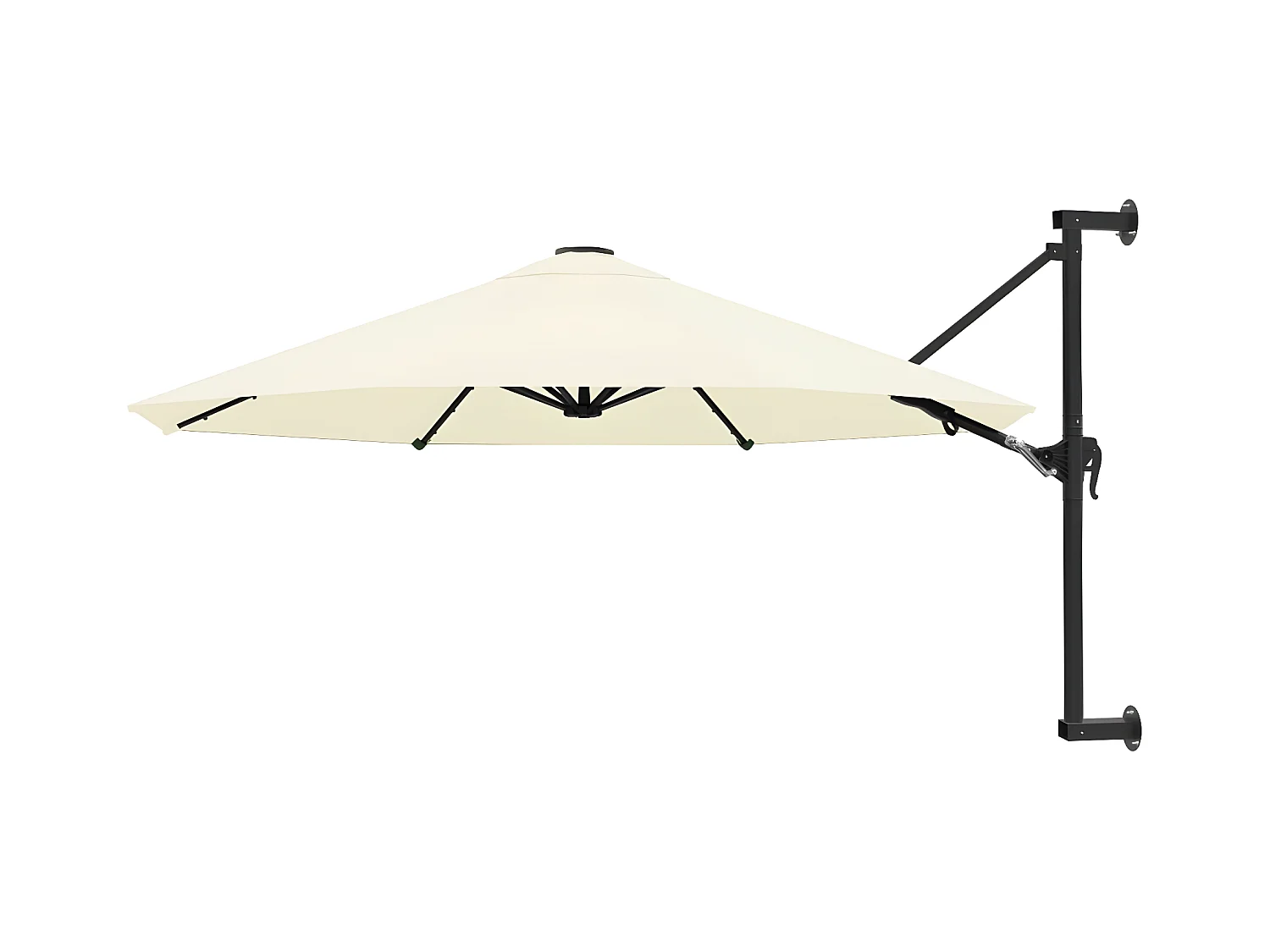 Parasol mural avec mât métallique 300 cm Sable