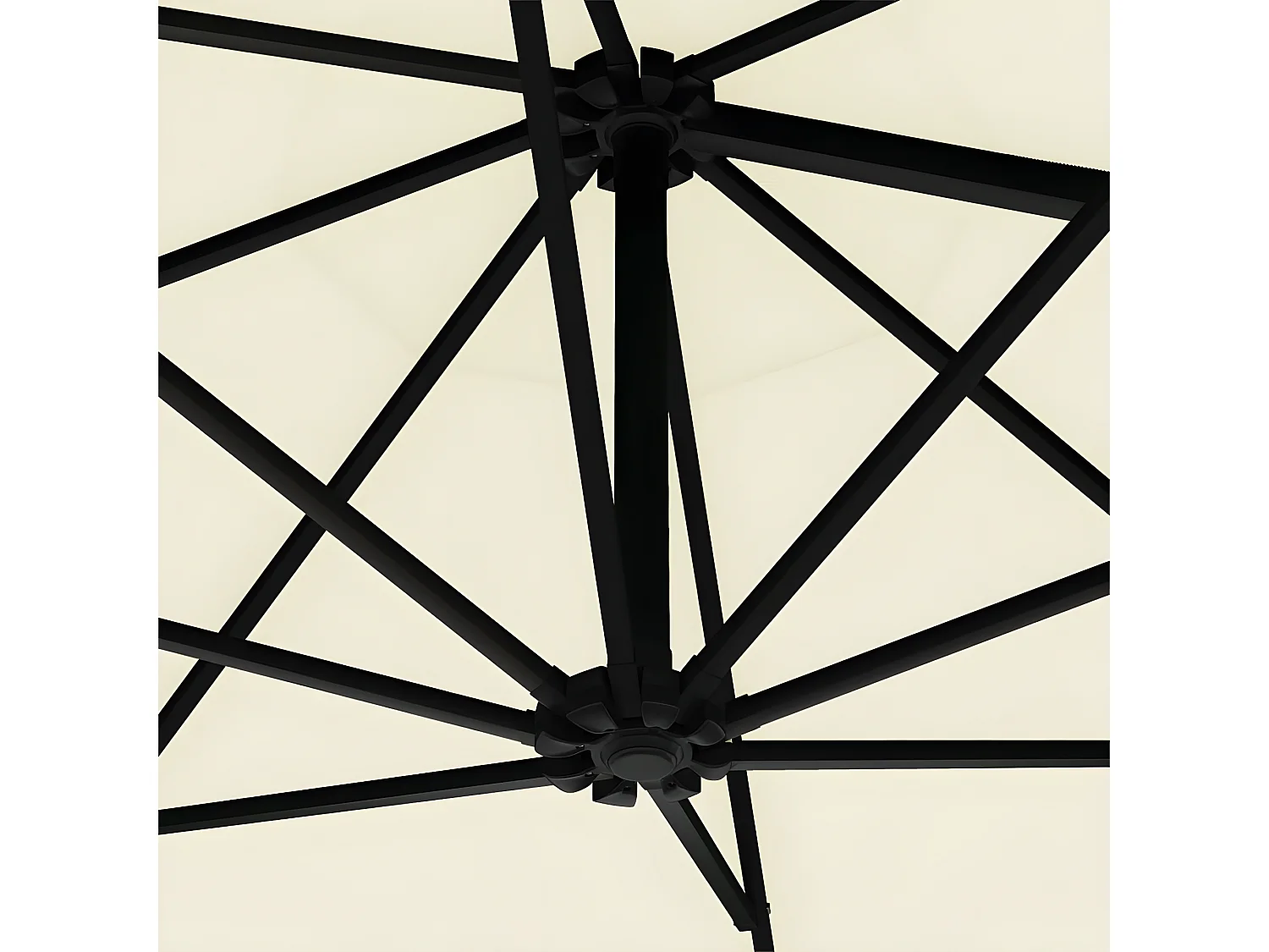 Parasol mural avec mât métallique et LED 300 cm Sable