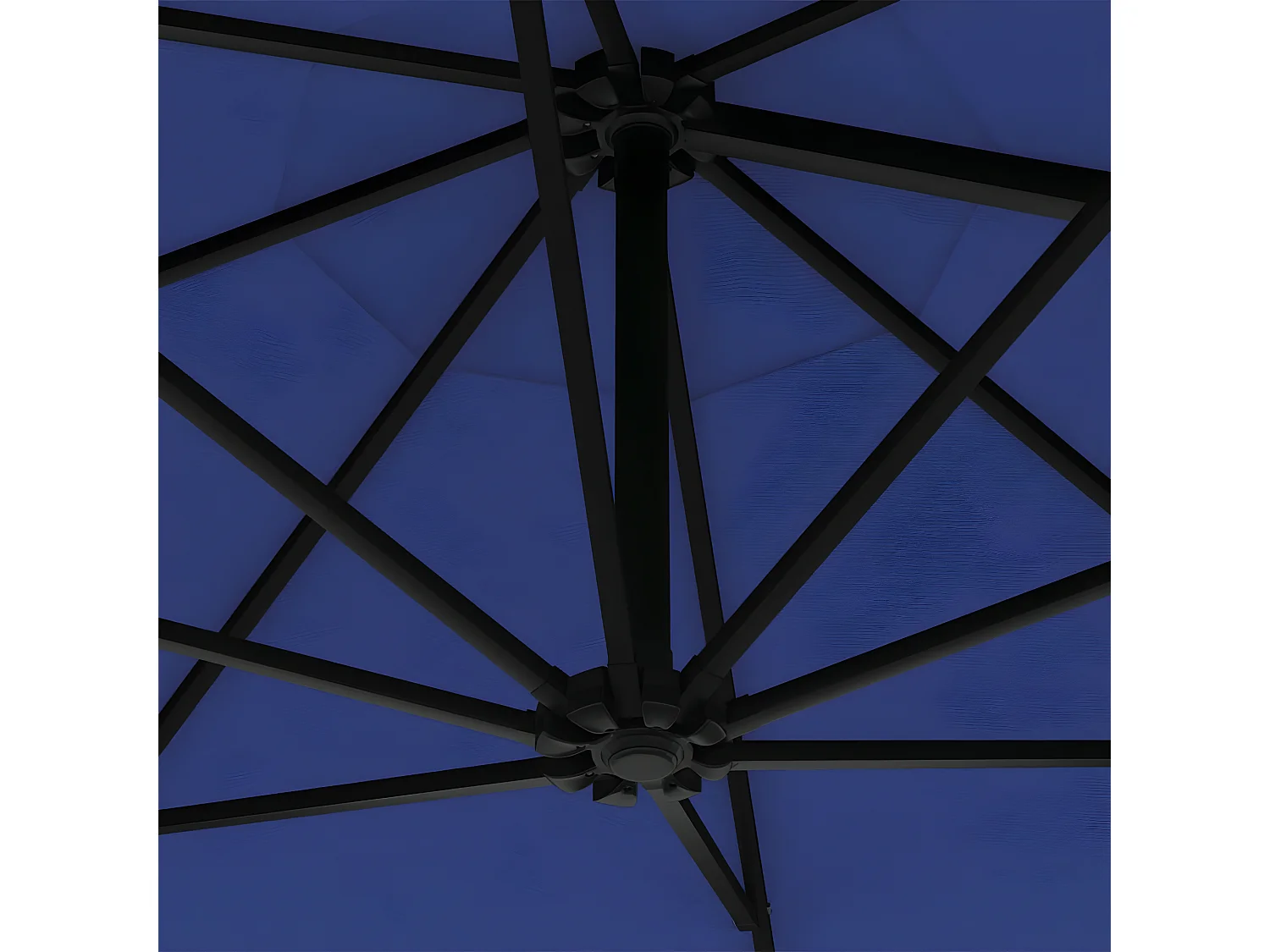 Parasol mural avec mât métallique 300 cm Bleu