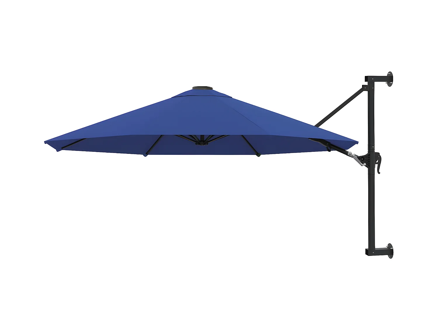 Parasol mural avec mât métallique 300 cm Bleu