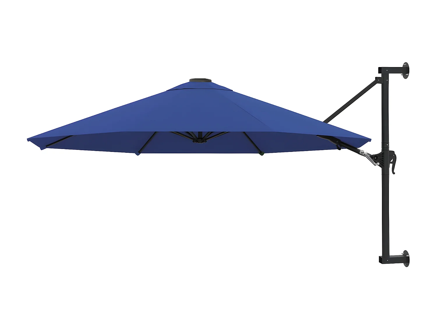 Parasol mural avec mât métallique 300 cm Bleu