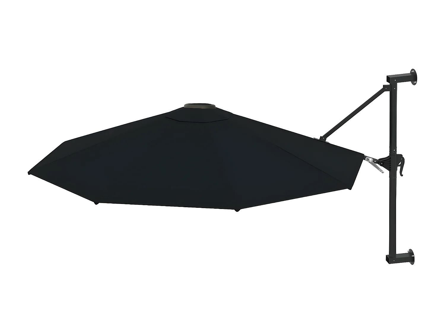 Guarda-sol de montar na parede com mastro metálico 300 cm preto