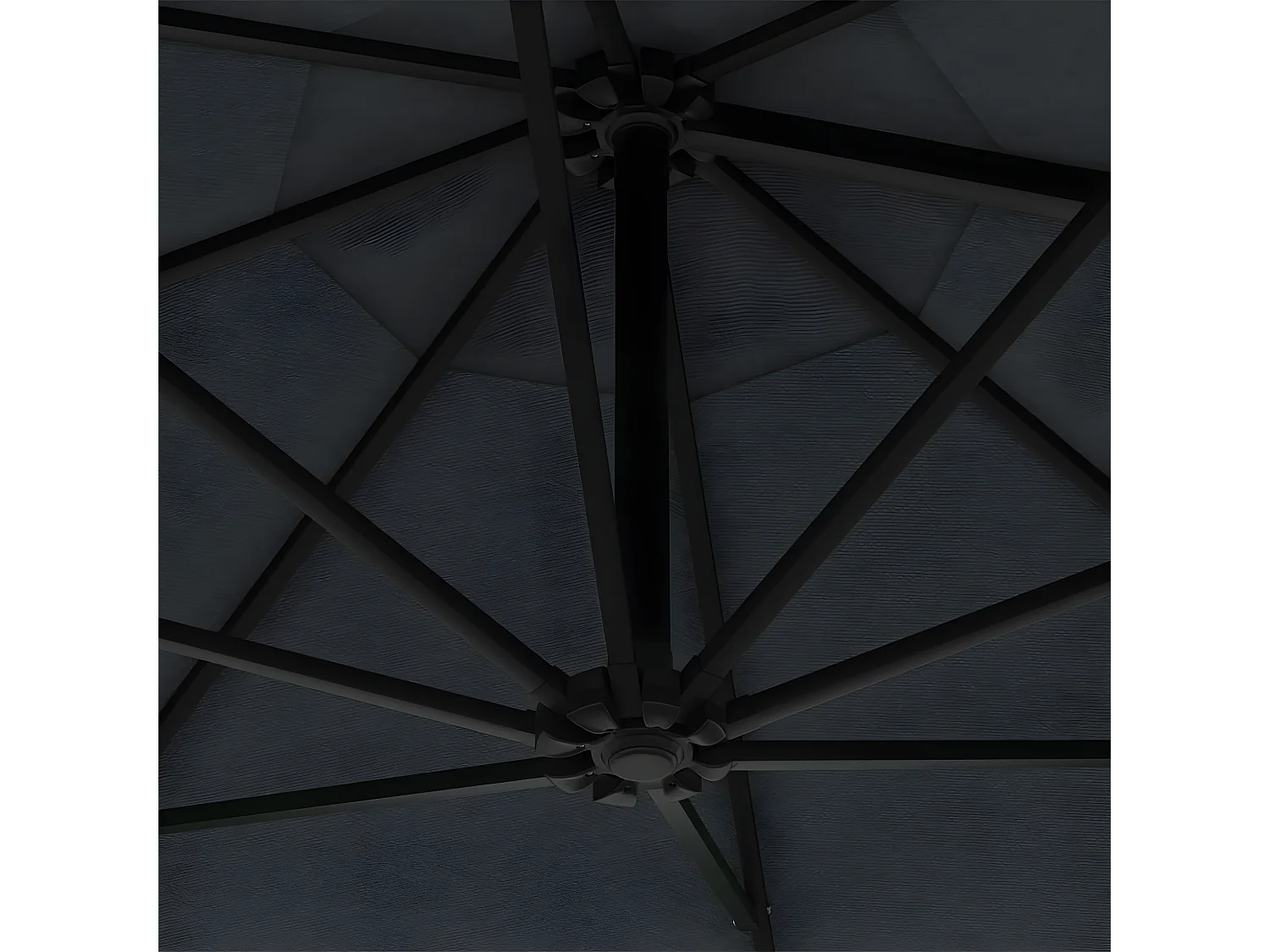 Parasol mural avec mât métallique et LED 300 cm Anthracite