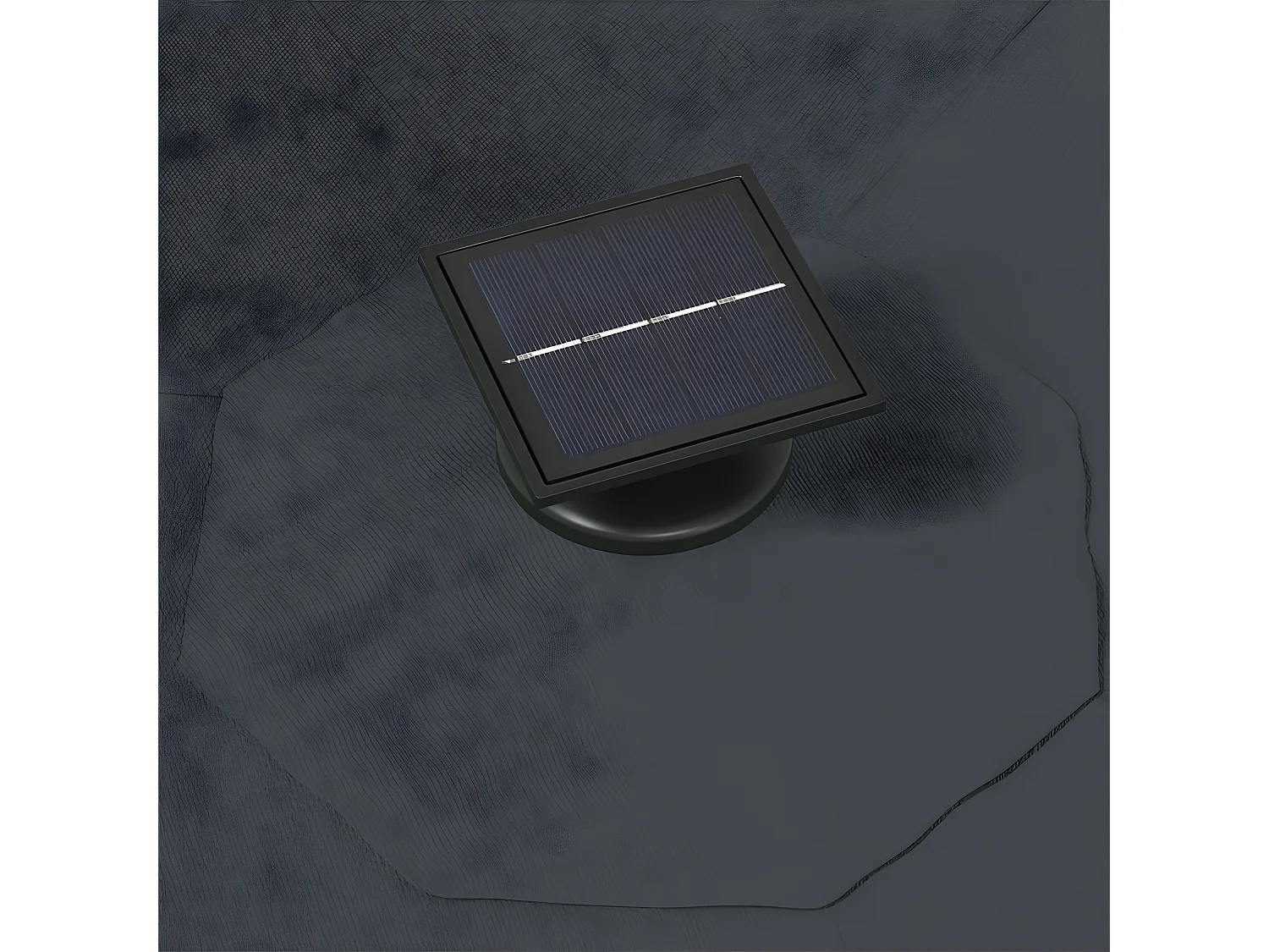 Parasol mural avec mât métallique et LED 300 cm Anthracite