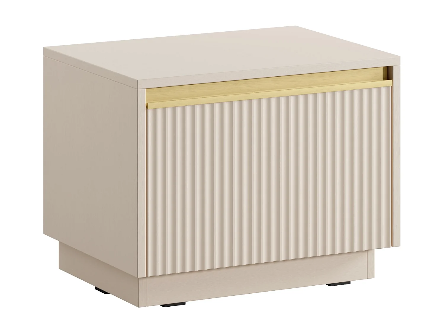 Nachttisch mit 1 Schublade - MDF - Beige & Goldfarben - POSINIA von Pascal Morabito