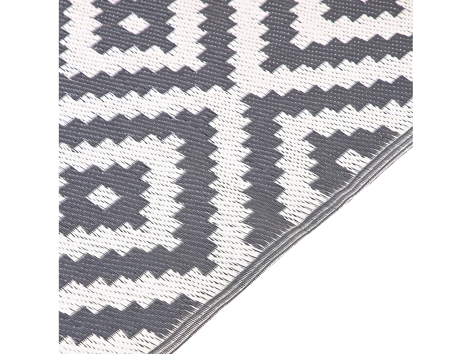 Tappeto da esterno grigio con motivo geometrico 120 x 180 cm HAPUR