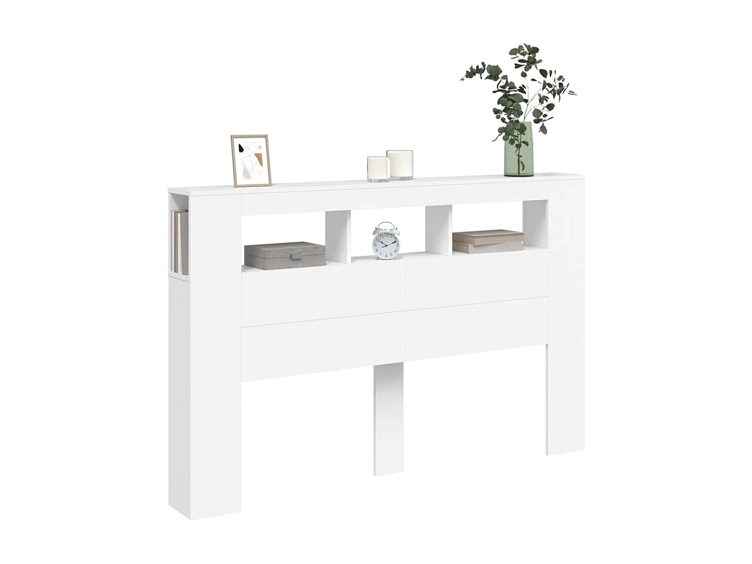 LED-Kopfteil Weiß 160x18,5x103,5 cm Holzwerkstoff