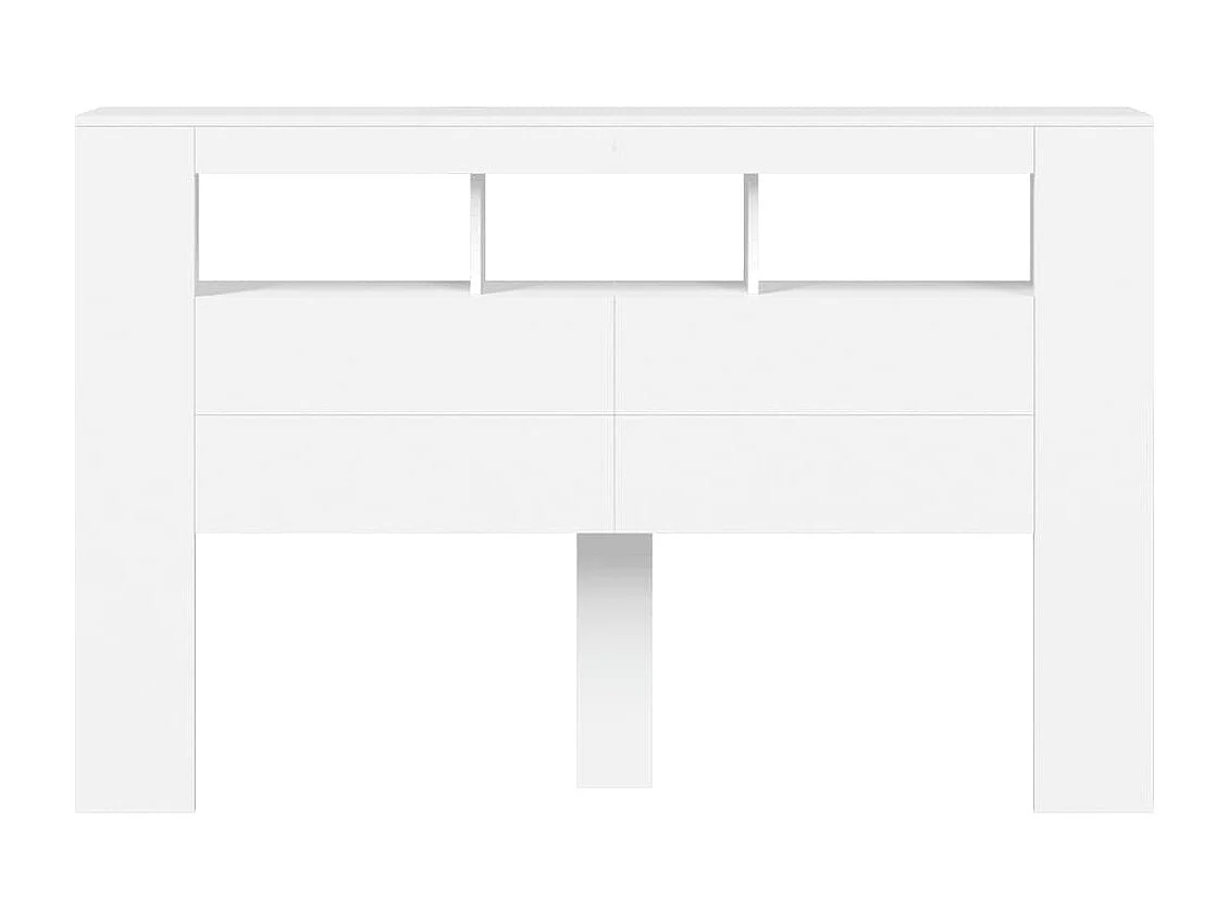 Tête de lit à LED blanc 160x18,5x103,5 cm bois d'ingénierie