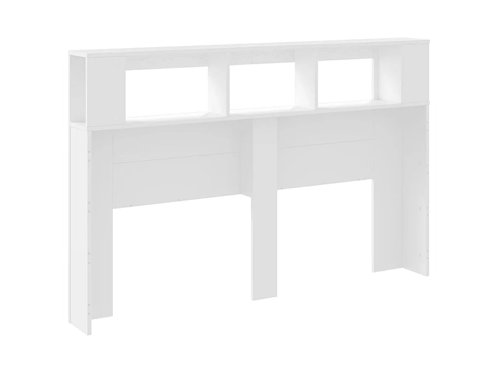 Tête de lit à LED blanc 160x18,5x103,5 cm bois d'ingénierie