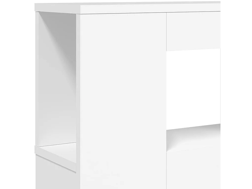 Tête de lit à LED blanc 160x18,5x103,5 cm bois d'ingénierie
