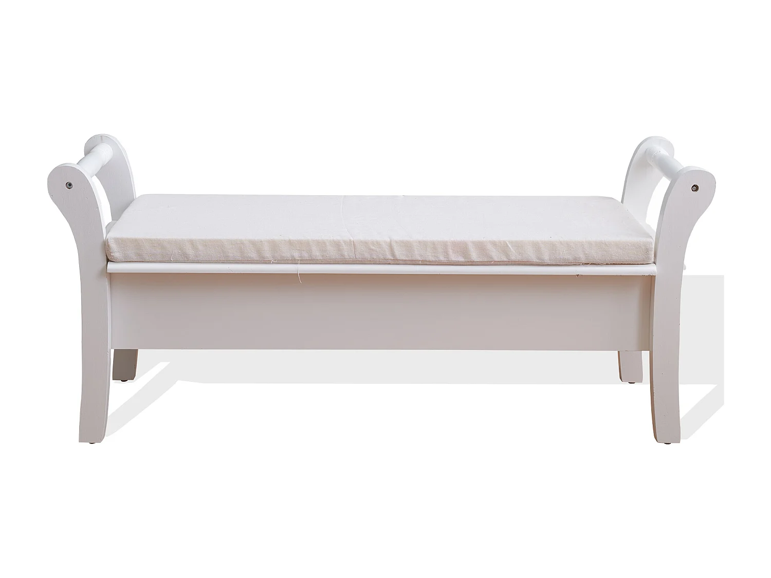 Rebecca Mobili Banco Contenedor 2 Cajones Madera Blanca 47,5x108,5x40