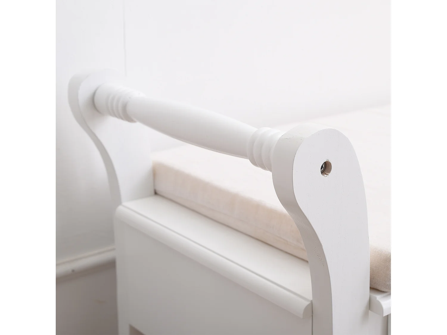 Rebecca Mobili Banco Contenedor 2 Cajones Madera Blanca 47,5x108,5x40