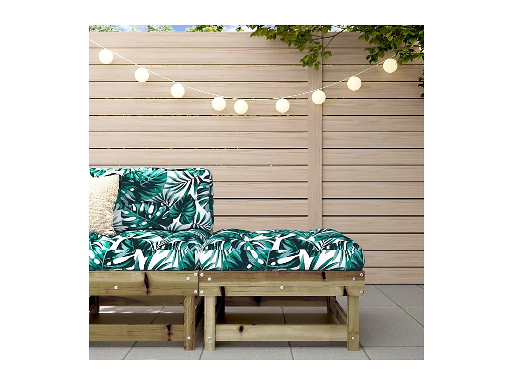 Repose-pied de jardin avec coussin bois de pin imprégné