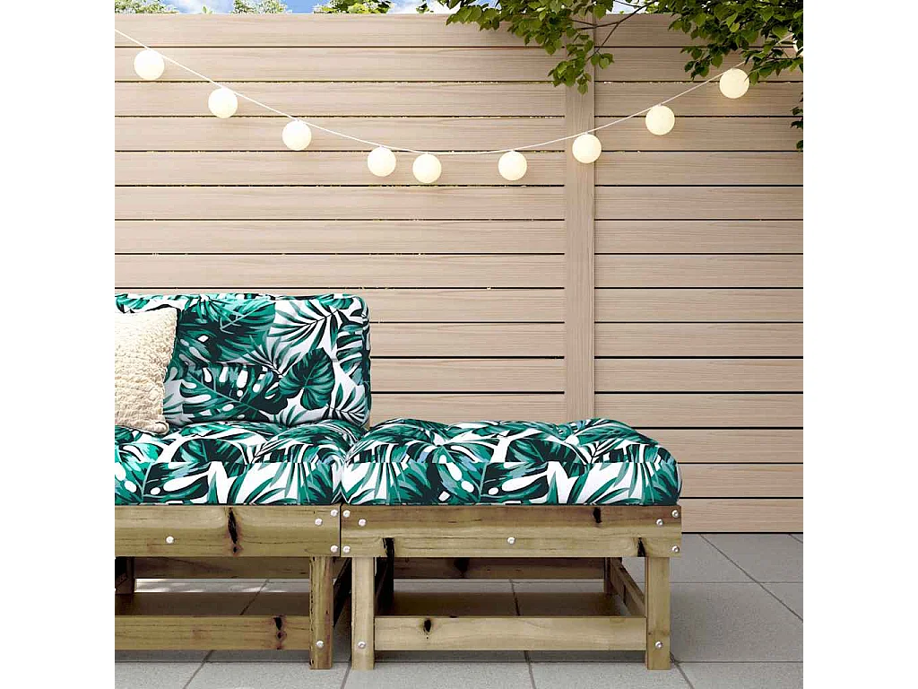 Repose-pied de jardin avec coussin bois de pin imprégné