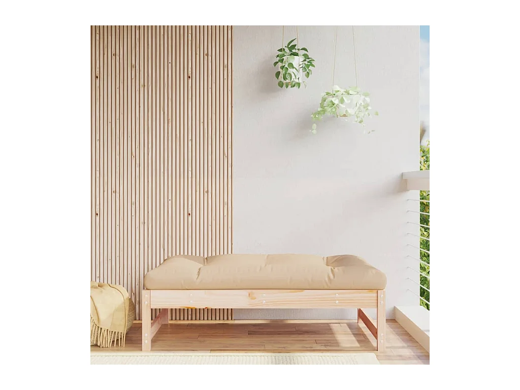 Repose-pied de jardin 120x80 cm bois de pin massif