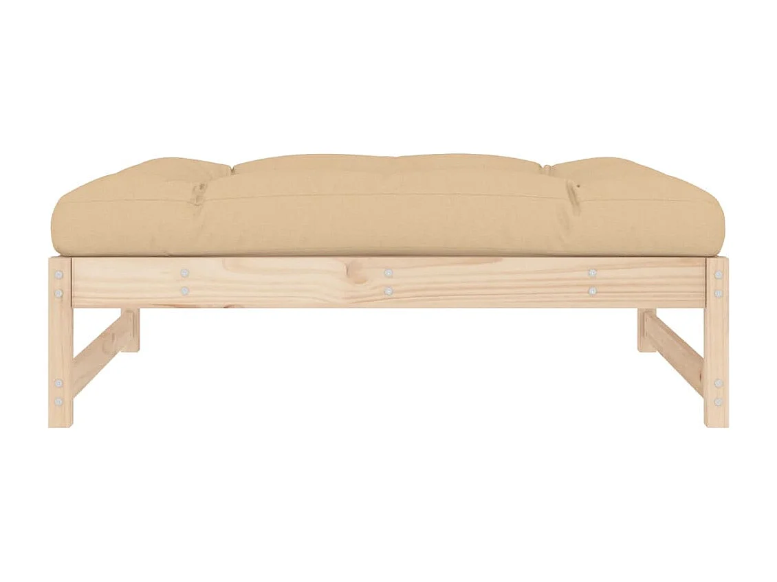 Repose-pied de jardin 120x80 cm bois de pin massif