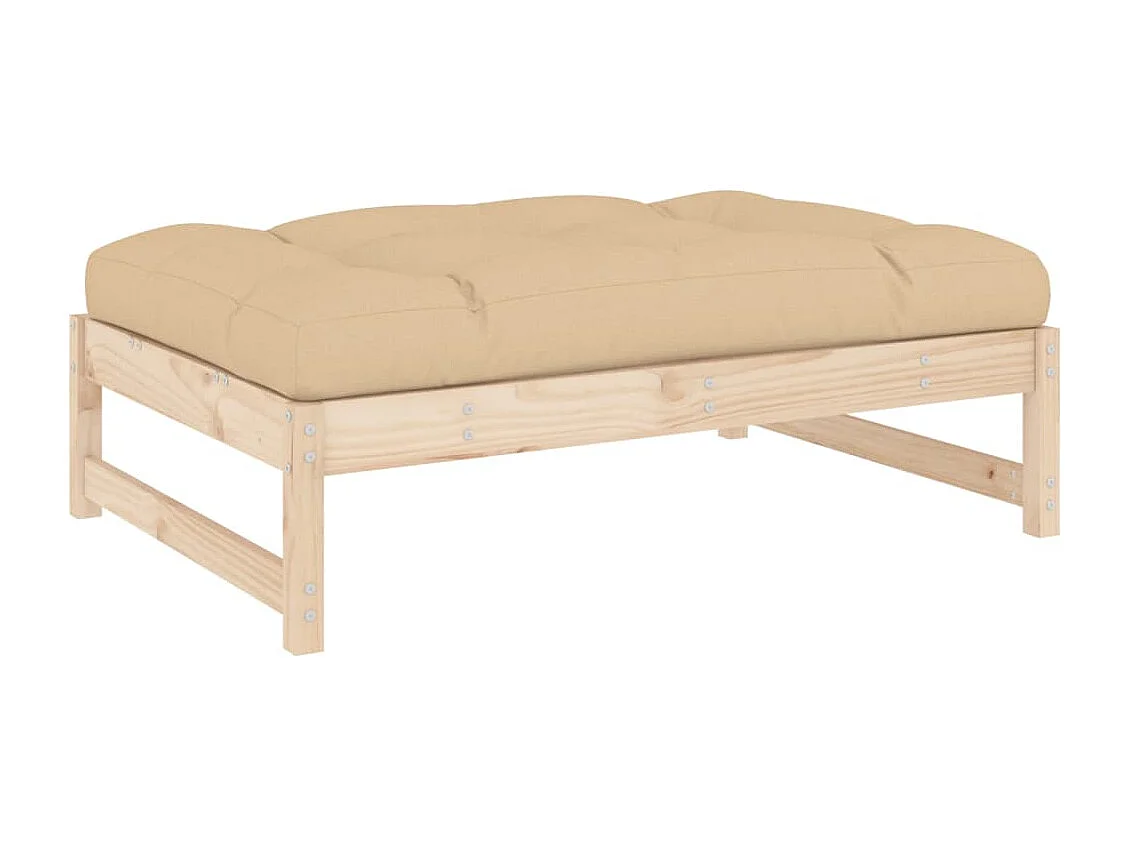 Repose-pied de jardin 120x80 cm bois de pin massif