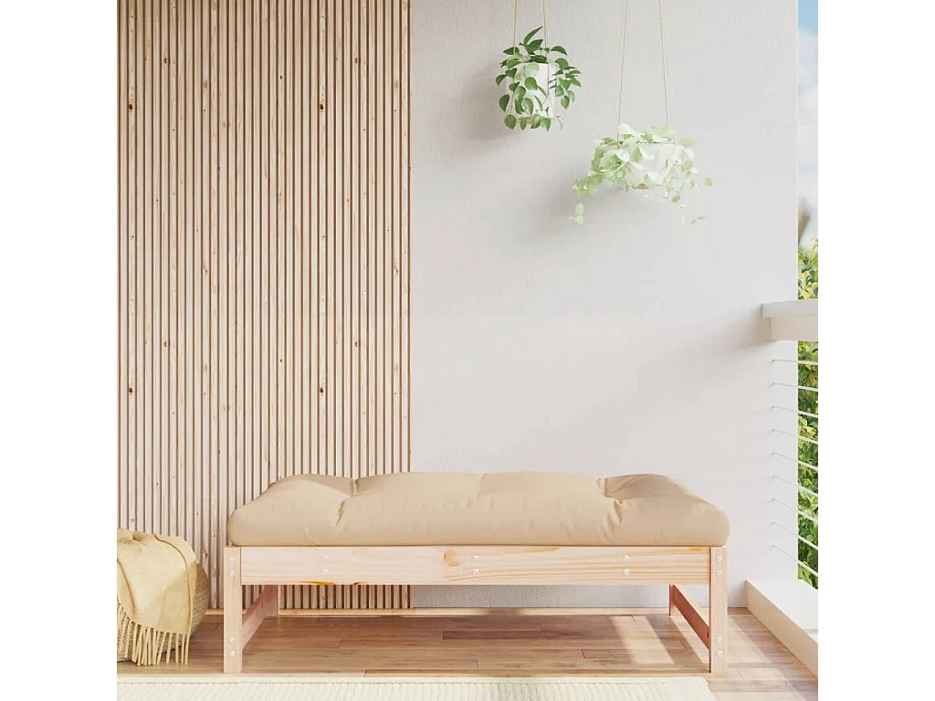 Repose-pied de jardin 120x80 cm bois de pin massif